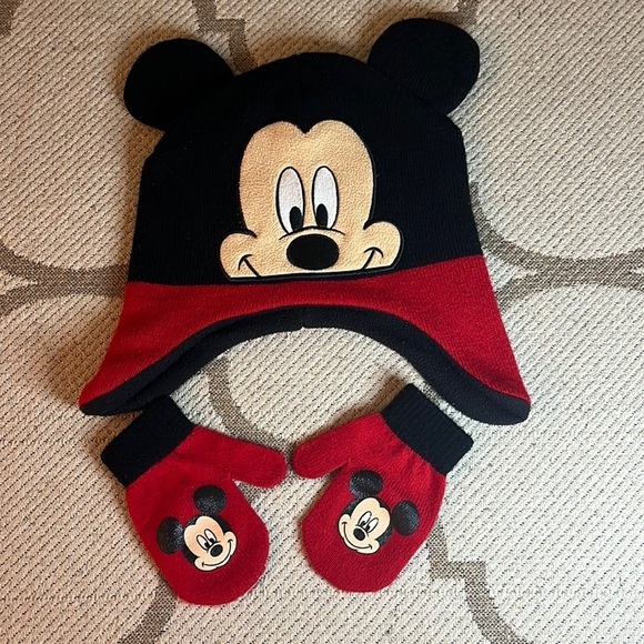 Disney Mickey Mouse hat & mittens - Picture 1 of 11
